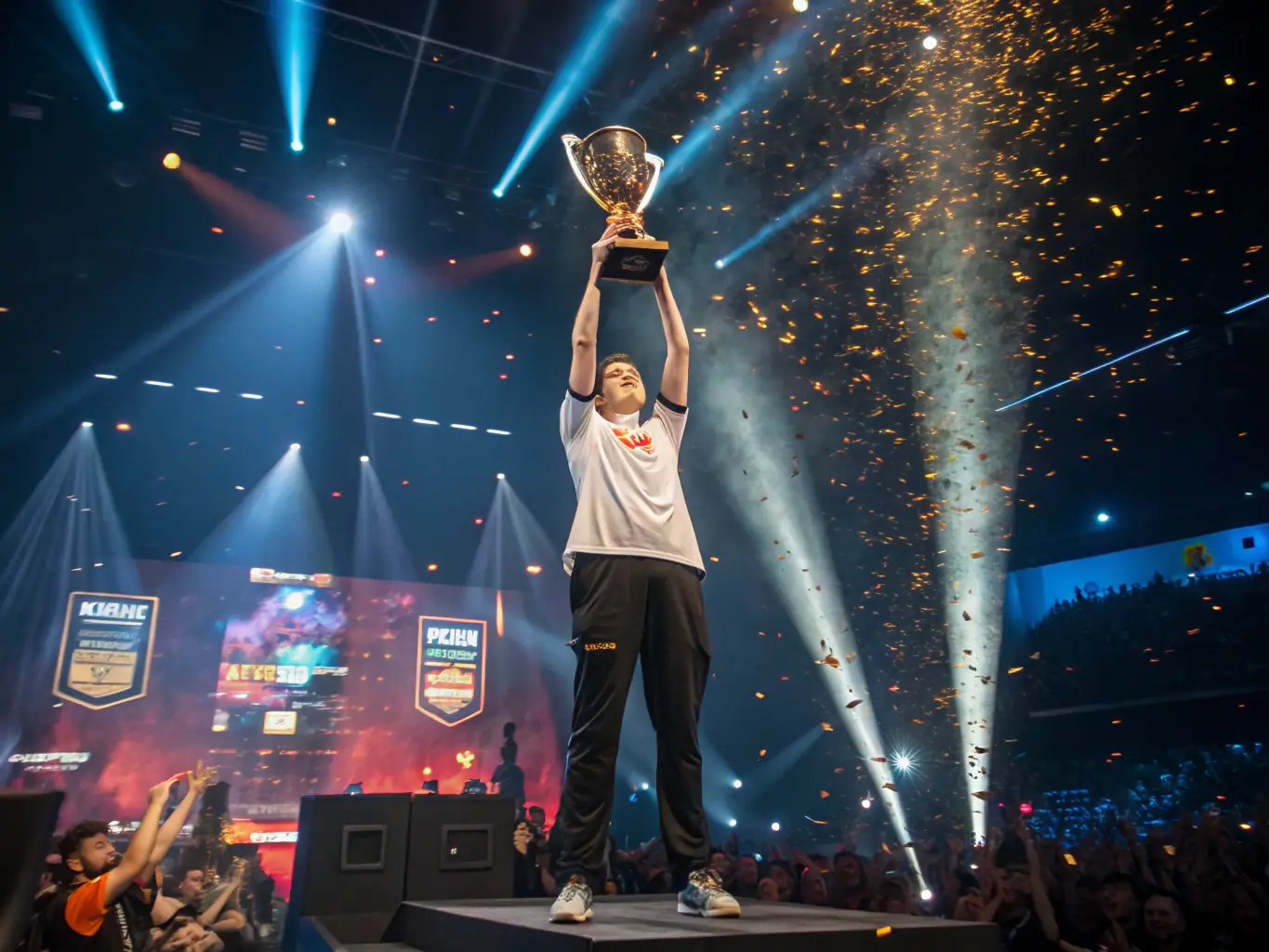 An individual ONI ESPORT member receiving an award or recognition, symbolizing personal growth and achievement.